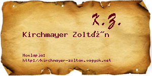 Kirchmayer Zoltán névjegykártya